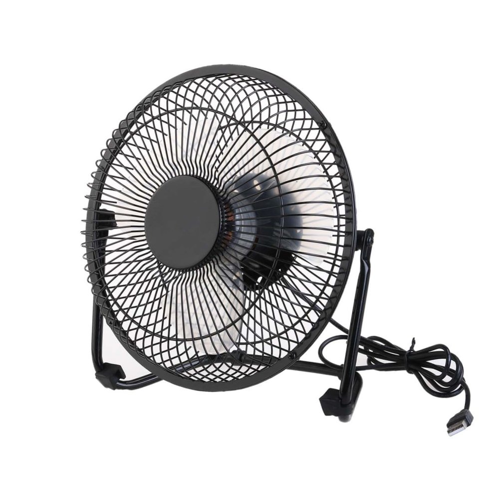 balacoo USB Mini Metal Fan Rotating Mode Quiet Desk Cooling Fan for PC Laptop Notebook Air Circulator Black