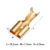 BOXUWFO 50/100/200/500 Pcs Brass Gilded 6.3MM Female Spade Crimp Terminal Brass Wire Connector Fit Compatible with Car Relay DJ623-E6.3B DJ623-E6.3C H62(50 pcs) view 2