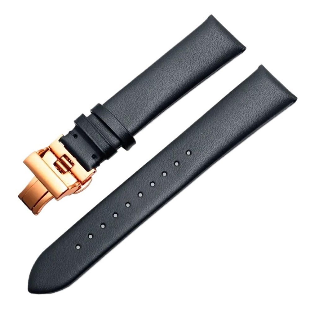 HMFang Genuine Leather Watch Strap Compatible With Armani Ar1674 1647 0389 0397 0398 1648 0382 Watch Band Butterfly Clasp 20mm 22mm Wristband(Black Gray,22mm)