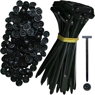 150PCS Nylon Universal Cable Tie Buckle  Heavy Duty Self-Locking Zip Ties Holder with Pin & Button Design, Plastic Cable Ties Tool Fasteners Car Body, UV Resistant Zipties for Car Daily Auto Fixing