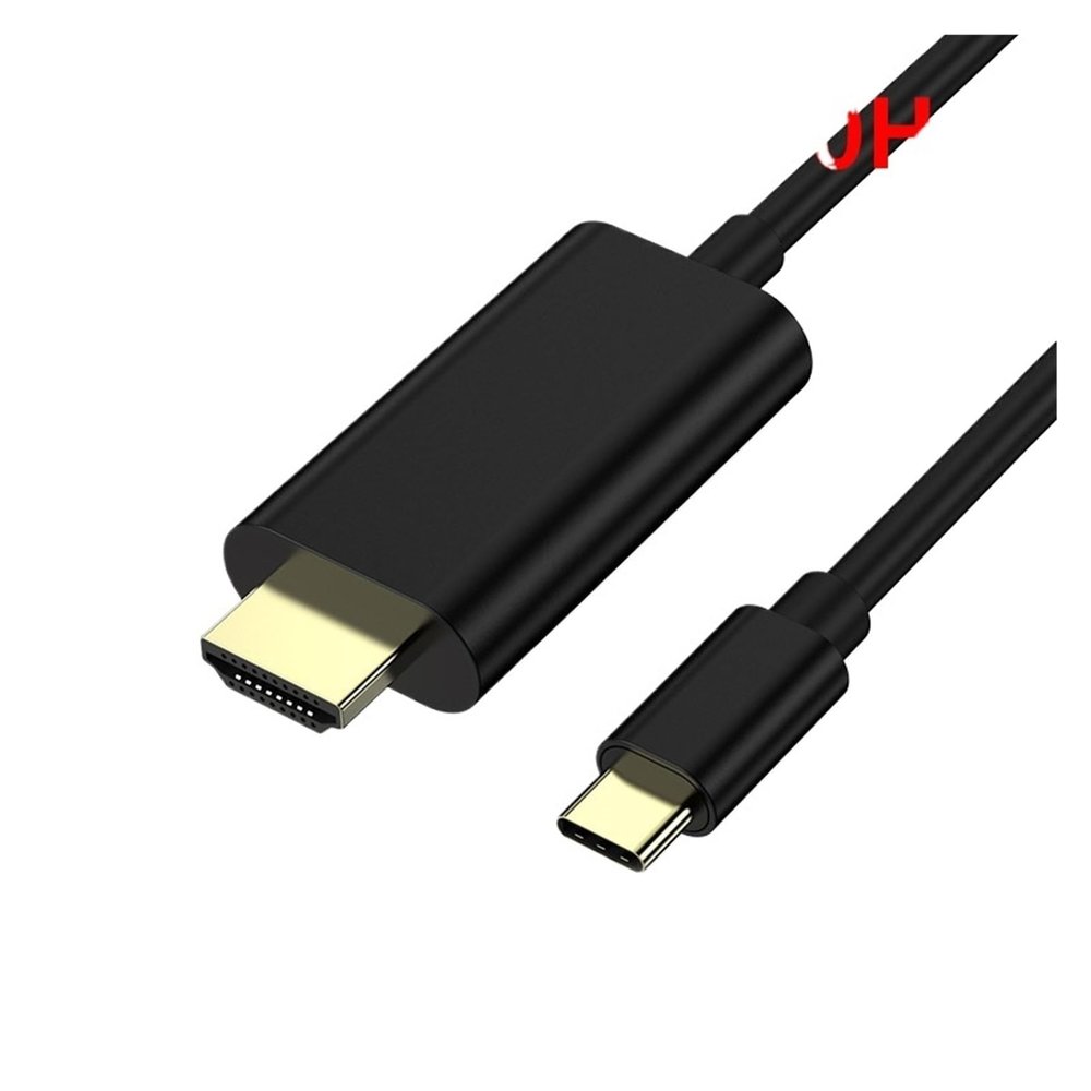 LINGQE TY>pe C to HDMI 1.8m 4K60hz Mobile Game Live Streaming Extension/PC Screen Casting Converter(Black-4K 30Hz)