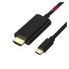 LINGQE TY>pe C to HDMI 1.8m 4K60hz Mobile Game Live Streaming Extension/PC Screen Casting Converter(Black-4K 30Hz) view 1