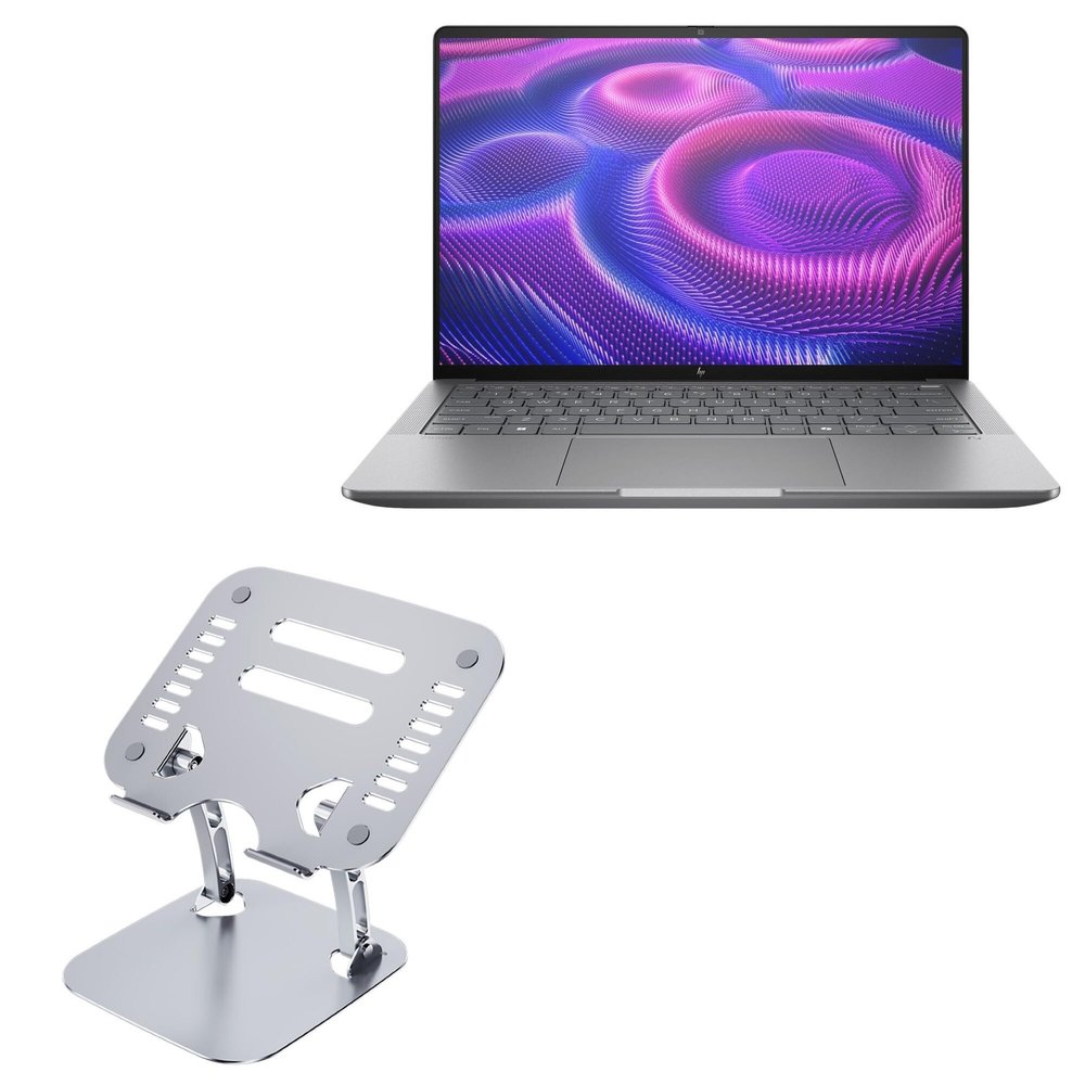 BoxWave Stand and Mount Compatible With HP ZBook Ultra G1a Mobile Workstation PC Wolf Pro Security Edition (14 in) - Executive VersaView Laptop Stand, Ergonomic Adjustable Viewing Angle Metallic Riser