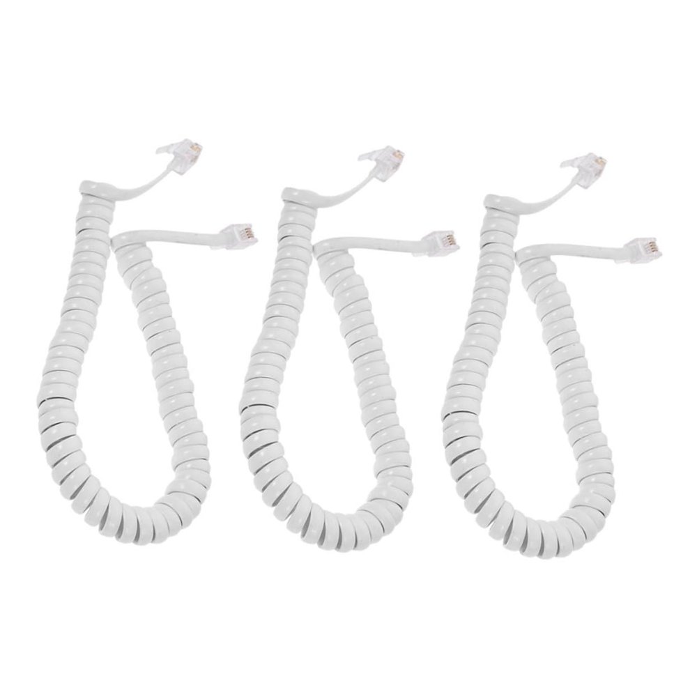 Gadpiparty 3pcs Stretchable Coil Cord for Landline Phones Design Compatible with Office Telephones Easy Installation and Convenient Use