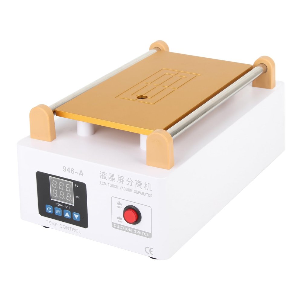 Acouto Powerful Mobile Phone Screen Separator with Vacuum Pump & Features - Lightweight Plastic Cover for Efficient Repairs (US Plug 110V)