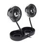 ANGGREK USB Car Cooling Fan, Dual Head Automobile USB Fan 360  Flexible Tube 3 Speed for SUVS SUVS RVS Trucks (Black) view 2