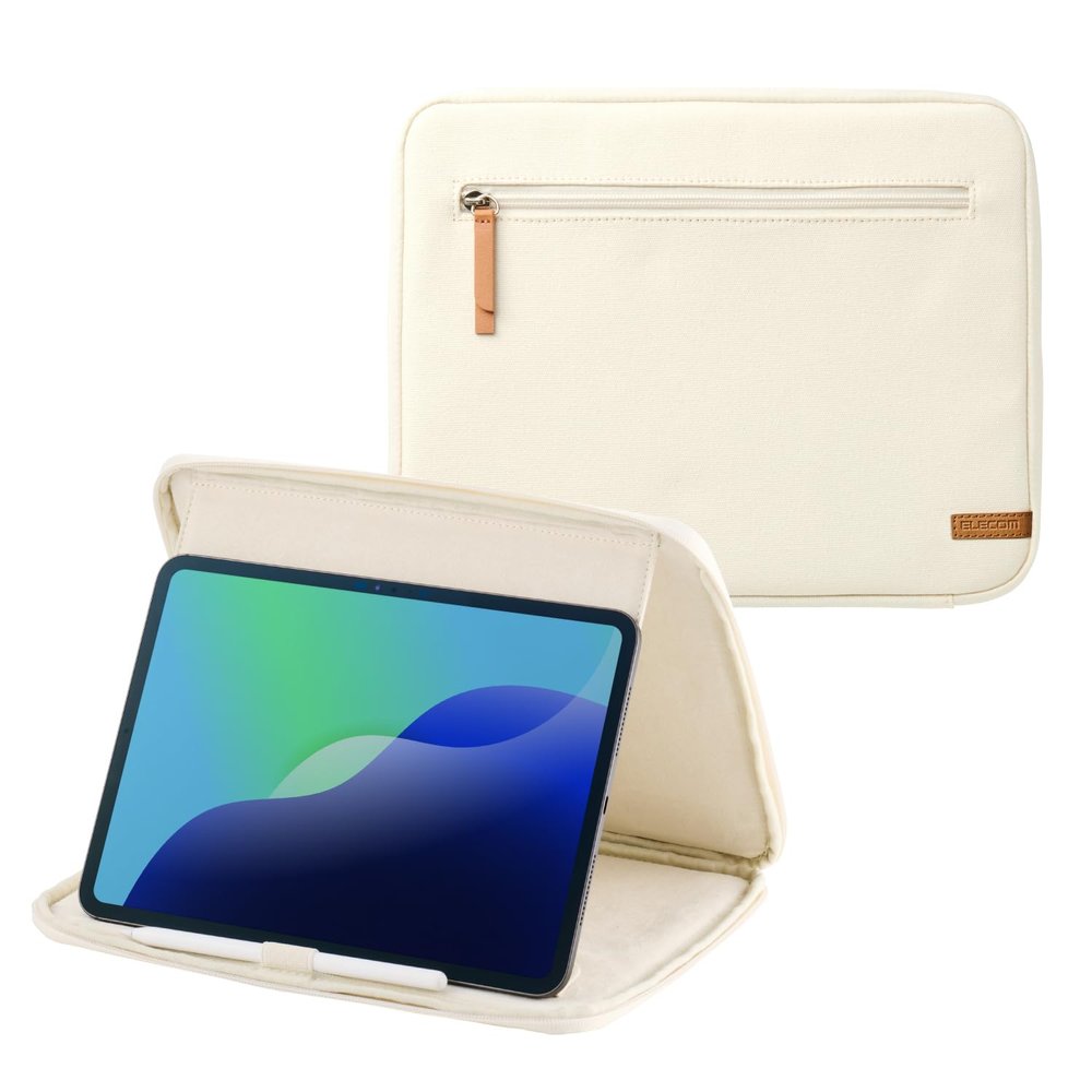 Elecom TB-11ACMFWH Universal Tablet Case with Stand Function, White