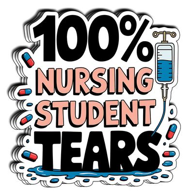 (3Pcs) Nursing Student Tears Sticker, Sticker Gifts Nursing Decorate Books, Laptops, Water Bottles Kindles Stickers, Phones Tumbler Waterproof Vinyl 3" Inch