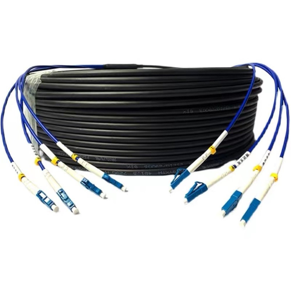 JGFDHKY Fiber Optic Patch Cord LC-LC 50M 2/4/6/8/12 Core Single Mode Multimode OM2 Outdoor 6mm(4 cores LC-LC SM)