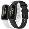 2 Pack Compatible with Fitbit Inspire 3 Bands, 15.4mm Width Soft Silicone Adjustable Sport Replacement Band for Women Men (Black/White, Large) view 1