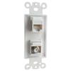 CAT6 Ethernet Coax Decorator Insert Wall Plate Female to Female - Coaxial CAT 6 RJ45 Keystone Jack Faceplate for Decorator Wallplate view 2