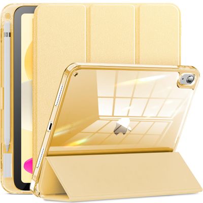 INFILAND Compatible with iPad (A16) 11th Generation 11 Inch 2025 Case, iPad 10th Generation Case 2022 10.9 Inch, Clear Slim Protective Cover with Apple Pencil Holder, Charging Adapter (Champagne Gold)