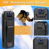 WFULM Hidden Body Camera HD 1080P Mini Body Came with Night Vision Wearable Camcorder with 180 Rotatable Lens and Sturdy Clips Small Video Recorder for Security, Indoor, Outdoor view 4