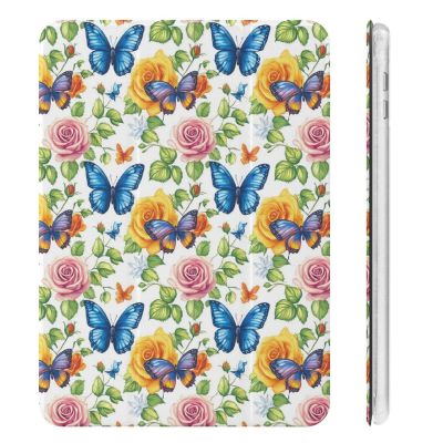 BNZBRWT Butterfly Flower Rose Case for iPad mini 4/5(7.9in) iPad mini 6 with Pencil Holder
