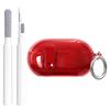 Aircawin for Beats Solo Buds Case Clear with Secure Lock 2024,Shockproof Soft Transparent TPU for Beat Solo Buds Cover with Keychain and Cleaning Pen for Girl Men Women-Red view 1