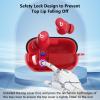 Aircawin for Beats Solo Buds Case Clear with Secure Lock 2024,Shockproof Soft Transparent TPU for Beat Solo Buds Cover with Keychain and Cleaning Pen for Girl Men Women-Red view 3