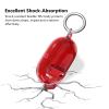 Aircawin for Beats Solo Buds Case Clear with Secure Lock 2024,Shockproof Soft Transparent TPU for Beat Solo Buds Cover with Keychain and Cleaning Pen for Girl Men Women-Red view 4