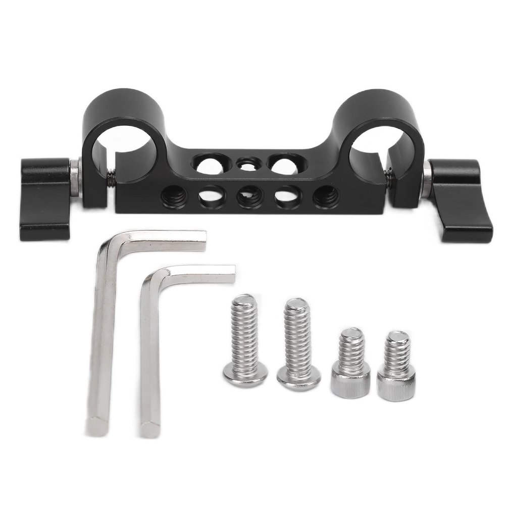 15mm Railblock Rod Clamp Holder with 1/4 and 3/8 Thread for DSLR Camera Rig, Universal 15mm Rail Mount Clamp