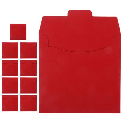 Alipis 10pcs Retro Paper Cd Dvd Sleeves Cardboard Envelopes for Media Storage Scratch for Discs Stylish Packaging for Weddings and Events Red Color