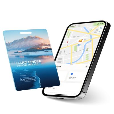 Wallet Tracker Card, IP68 Water Proof Tracking Card for Luggage Tags, Rechargeable Thin GPS Smart Finder for Luggage Tag,Passports and More Phone Finder(iOS Only) (Blue)
