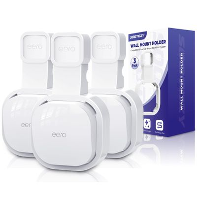 Wall Mount Holder for eero 6 and for eero 6+ Router Mesh Wi-Fi System No Messy Wires, Space-Saving Outlet Wall Mount Holder for eero 6 Plus Extender, Stand Bracket for eero 6+ (White-3pcs)