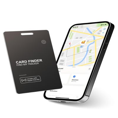 Wallet Tracker CardIP68 Water Proof Tracking Card for Luggage Tags, Rechargeable Thin GPS Smart Finder for Luggage Tag,Passports and More Phone Finder(iOS Only) (Black)