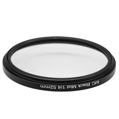 1/4 Black Mist Diffusion Filter Black Soft Filter with Multilayer Nano Coating for Vlog Video Portrait Photography (52mm)