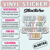 (3Pcs) Hold On Let Me Overthink This Sticker, Decorate Books Laptop Phone, Water Bottles Kindles Stickers, Tumbler Sticker Waterproof Vinyl Decorate Sticker 3" Inch view 4