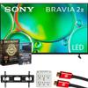 Sony K65S20M2 BRAVIA 2 II 65" 4K HDR Smart LED TV 2025 Bundle with CPS Exclusive 26 Month Protection, Wall Mount, 2X HDMI Cables, Surge Adapter & Deco Gear Complete Home Theater Beginner's Guidebook view 1
