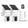 ANNKE 2.5K Wireless Security Camera Outdoor, 5MP 2-Cam Kit Solar Surveillance System, PIR Human Detection, 360 Pan&Tilt, Compatible with Alexa, Color Night Vision, No Monthly Fee, 64GB Memory Card view 1
