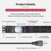 2 Outlet IEC C19 Metal & 5 C13 Wall Mount Heavy Duty Wide Spaced Long Power Strip with Air Switch &10FT Plug Cable16A Rack Mountable PDU/Data Center Power Distribution view 4
