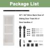 3-Lite Frosted Glass and Wood Sliding Barn Door with Installation Hardware Kit,48"84" view 3