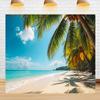 10X8ft Summer sea Backdrop Tropical Beach Vacation Beach Photo Backdrop Blue Sky and Sunshine Theme Party Photography Backdrops Decorations view 1