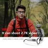 High-Resolution 2.7K Wearable Camera, Portable Small Digital Video Body Cameras, Head Mounted Sports Video Recording Camera Glasses for Travelers/Business (Black 1pcs Without Glasses) view 2
