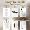 80" H x 36" W 5 Lites White Wood Glass Sliding Barn Doors with Installation Hardware Kit Primed Surface view 4