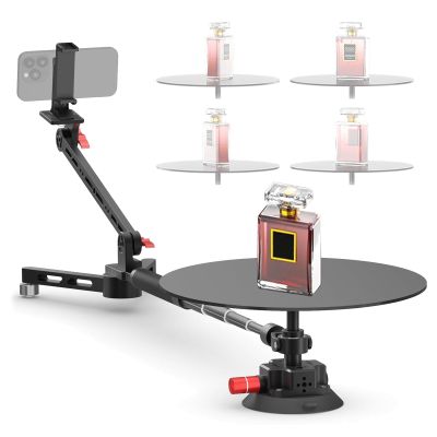 Portable 360 Degree Photography Turntable Kit, Professional Panoramic Shooting Camera Rotator, 110cm Retractable Camera Stand