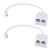 SynHHergyx 2 Pack Two Way Telephone Splitters RJ11 Male to Dual Female Cable 6P4C Phone Splitter for Landline Suitable for Telephone, Fax Machine, White view 1