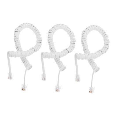 DIYEAH 3pcs Receiver Coil Cord for Landline Phones Telephone Cable Stretchable Spring Wire Anti-Tangle Design Ideal for Use