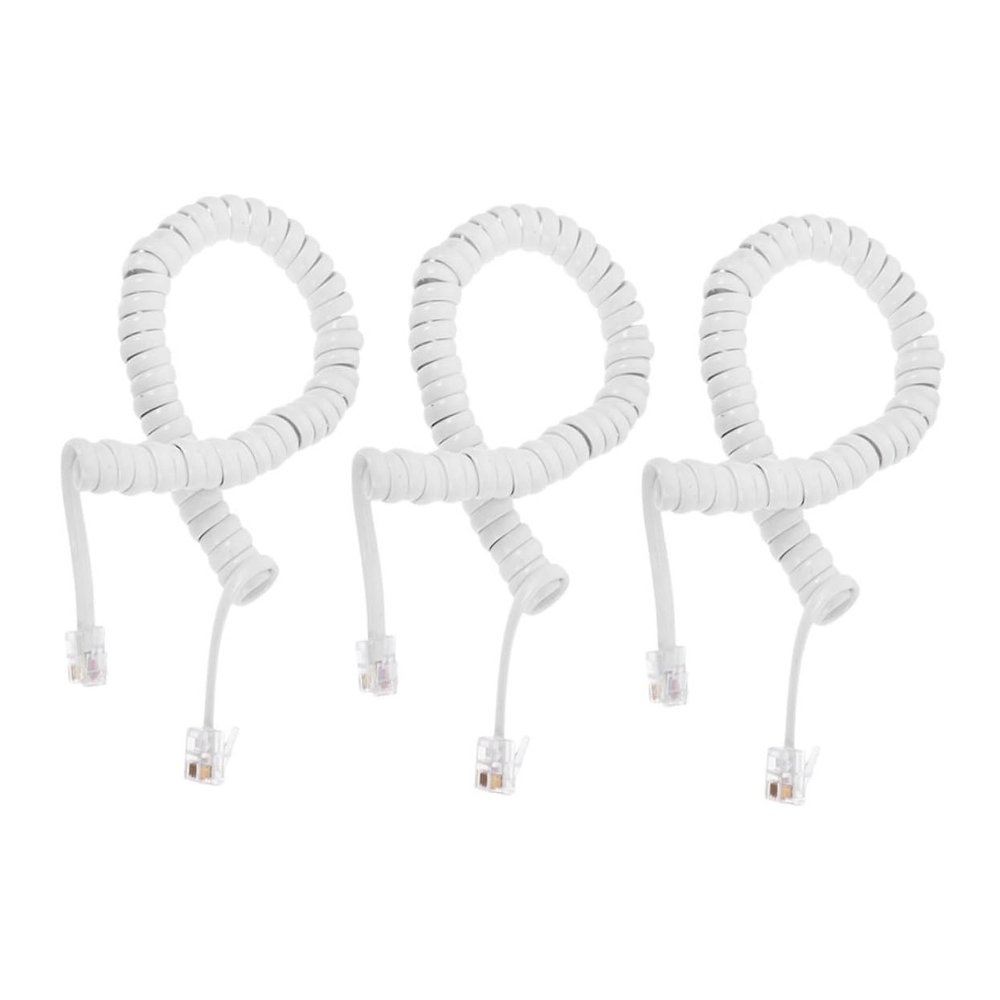 DIYEAH 3pcs Receiver Coil Cord for Landline Phones Telephone Cable Stretchable Spring Wire Anti-Tangle Design Ideal for Use