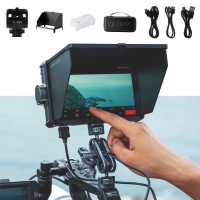 VILTROX DC-A1 Camera Monitor, 7inch 2800nits Ultra Bright Touchscreen Field Monitor with Full HD 1920x1080, HDMI 2.0 in/Out, Custom LUT, Histogram, Waveform, Sunshade, for Video Shooting