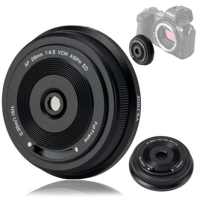 VILTROX AF 28mm F4.5 Z Mount Full-Frame Lens for Nikon, Autofocus Wide-Angle Pancake Lens for Z5 Z6 Z6II Z7 Z7II Z8 Z9 Zf Zfc Z30 Z50