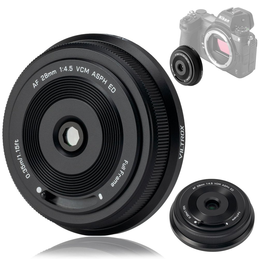 VILTROX AF 28mm F4.5 Z Mount Full-Frame Lens for Nikon, Autofocus Wide-Angle Pancake Lens for Z5 Z6 Z6II Z7 Z7II Z8 Z9 Zf Zfc Z30 Z50