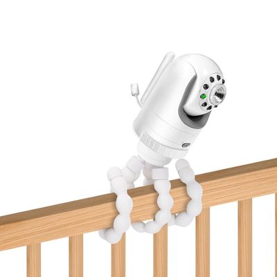 AISVAN Baby Monitor Mount, Tripod Camera Holder for Infant Optics DXR-8 and DXR-8 Pro, Flexible Crib Mount, White