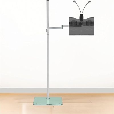 360 Rotation Floor Tablet Holder with Adjustable Height, for Reading, Lightweight Telescopic Lifting Stand with Lights