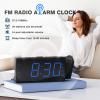 Mesqool Projection Alarm Clock for Bedroom with FM Radio, 7" Large LED Display with Dimmer, Dual Alarm Clock, Ceiling Projection, USB Charging Port, Sleep Timer, Plug in Digital Clock Radio view 2