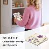 Qehuruxo Record Player Turntable Cover Lavender Floral Foldable & Lightweight Dust Protector for SL-PC11/SLD-20  Waterproof & Scratch-Resistant view 4