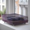 Qehuruxo Purple Marble Record Player Turntable Protector  Dustproof & Scratch-Resistant Cover for SL-PC11/SLD-20  Lightweight, Foldable & Portable Design view 2