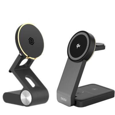 SODI Continuity Camera Mount for iMac, Qi2-Certified 3-in-1 Foldable Wireless Charging Station with Night Light