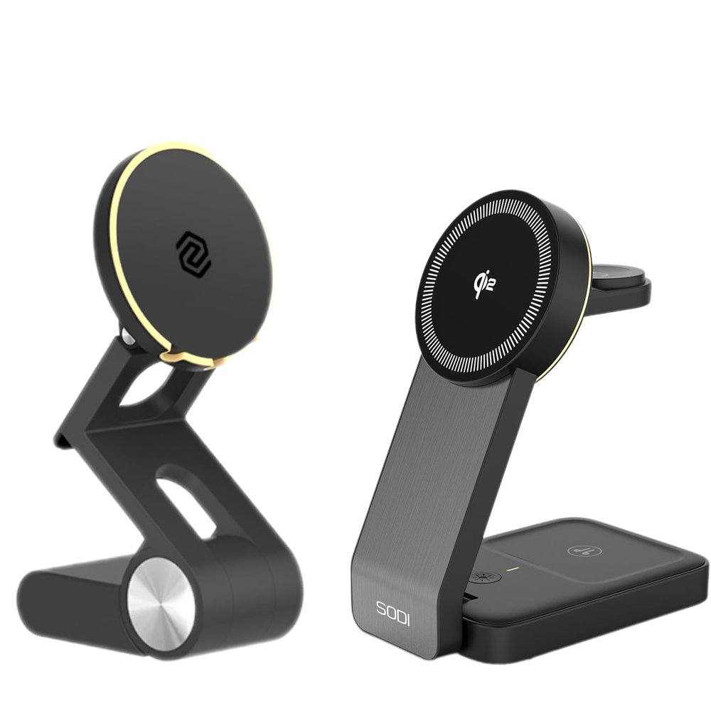SODI Continuity Camera Mount for iMac, Qi2-Certified 3-in-1 Foldable Wireless Charging Station with Night Light