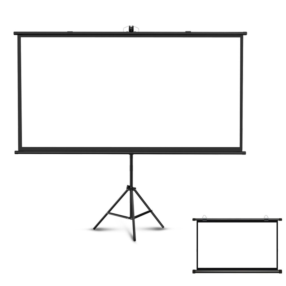 60/72" Projector Screen With Stand & Universal Projector Tripod Stand, Foldable Portable Projection Screen, 4:3/16:9 4K Hd Wrinkle-Free Movie Screen For Home Theater Backyard Cinem-16:09-60 (16:09 72)